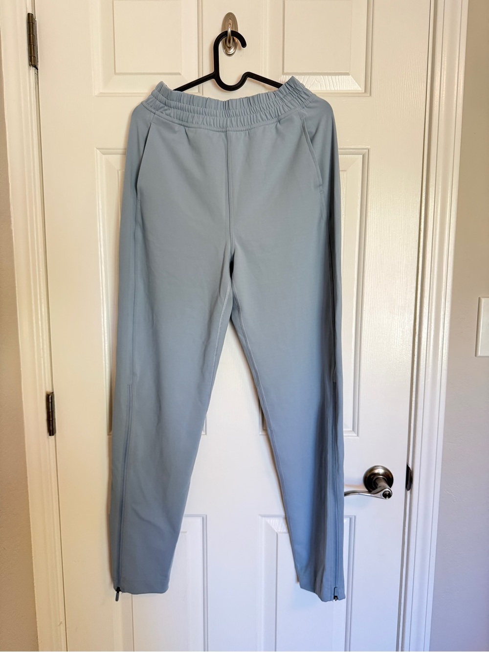 Lululemon Light Blue Women's Jogger Pants - Relaxed Fit with zip